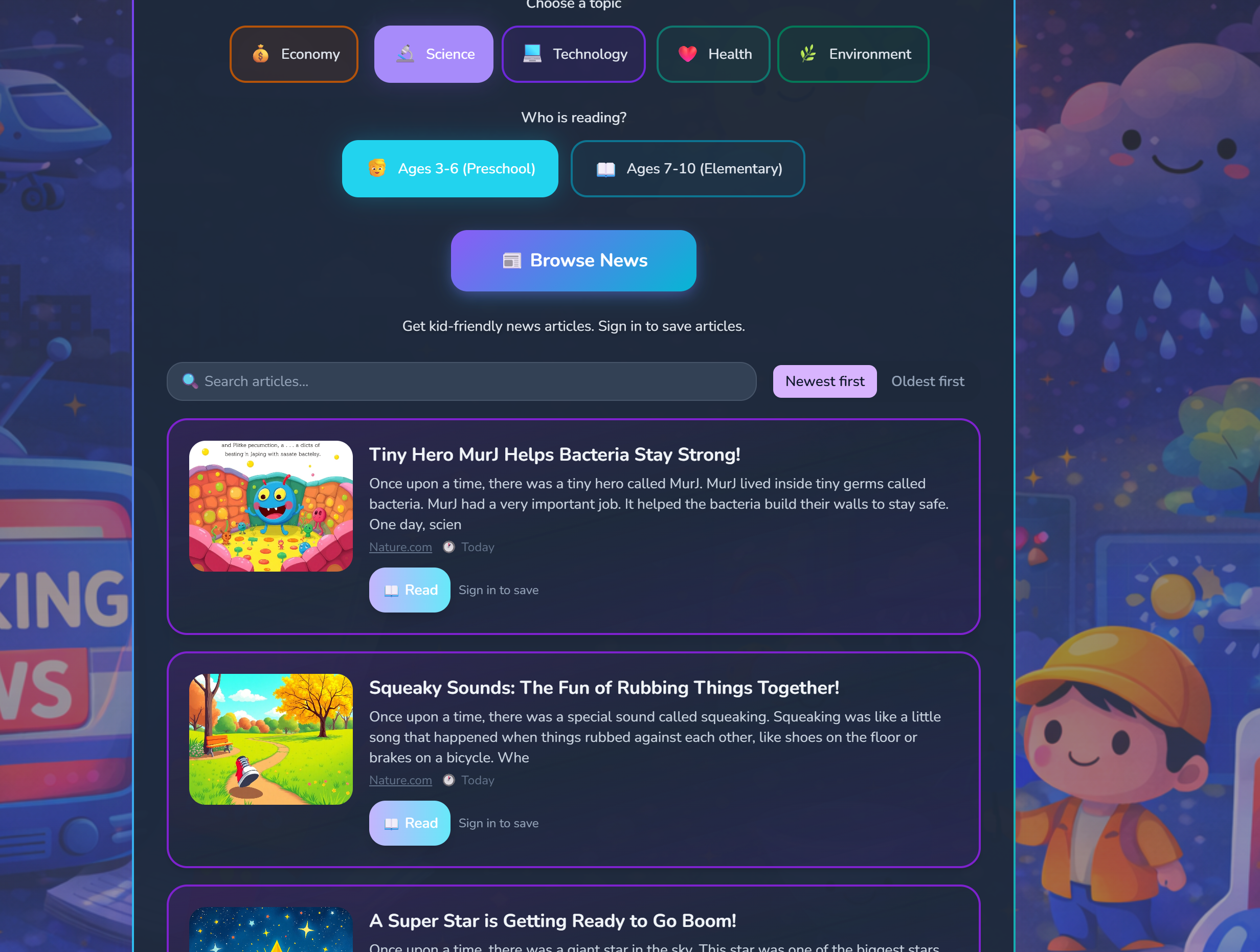 Kids News Generator screenshot